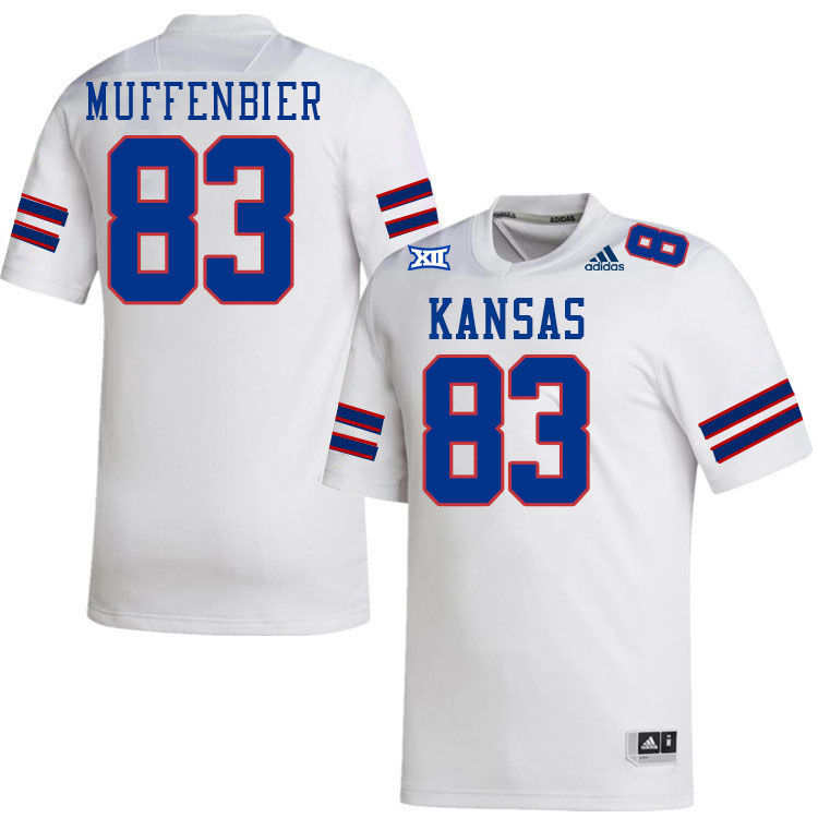 Men #83 Grant Muffenbier Kansas Jayhawks College Football Jerseys Stitched Sale-White